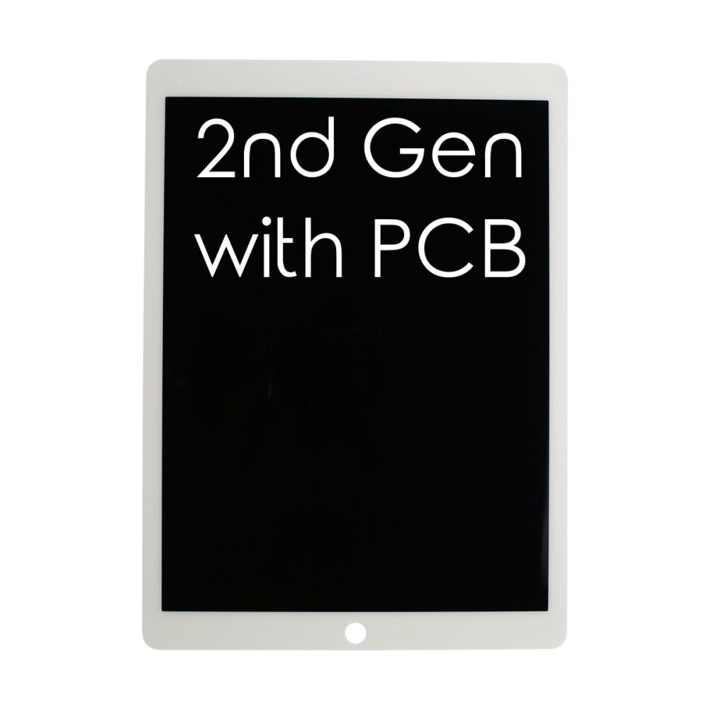 apple ipad pro 129 2nd gen white lcd and digitiser complete with pcb