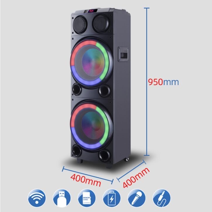 hs td1020 2000w double 10 woofer karaoke wireless bluetooth speaker