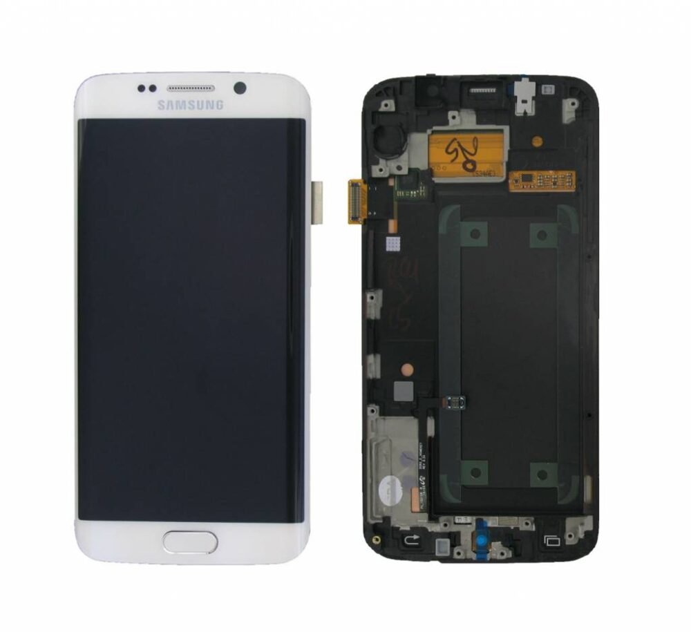 samsung s6 edge lcd white service pack w frame g925f gh97 17162b