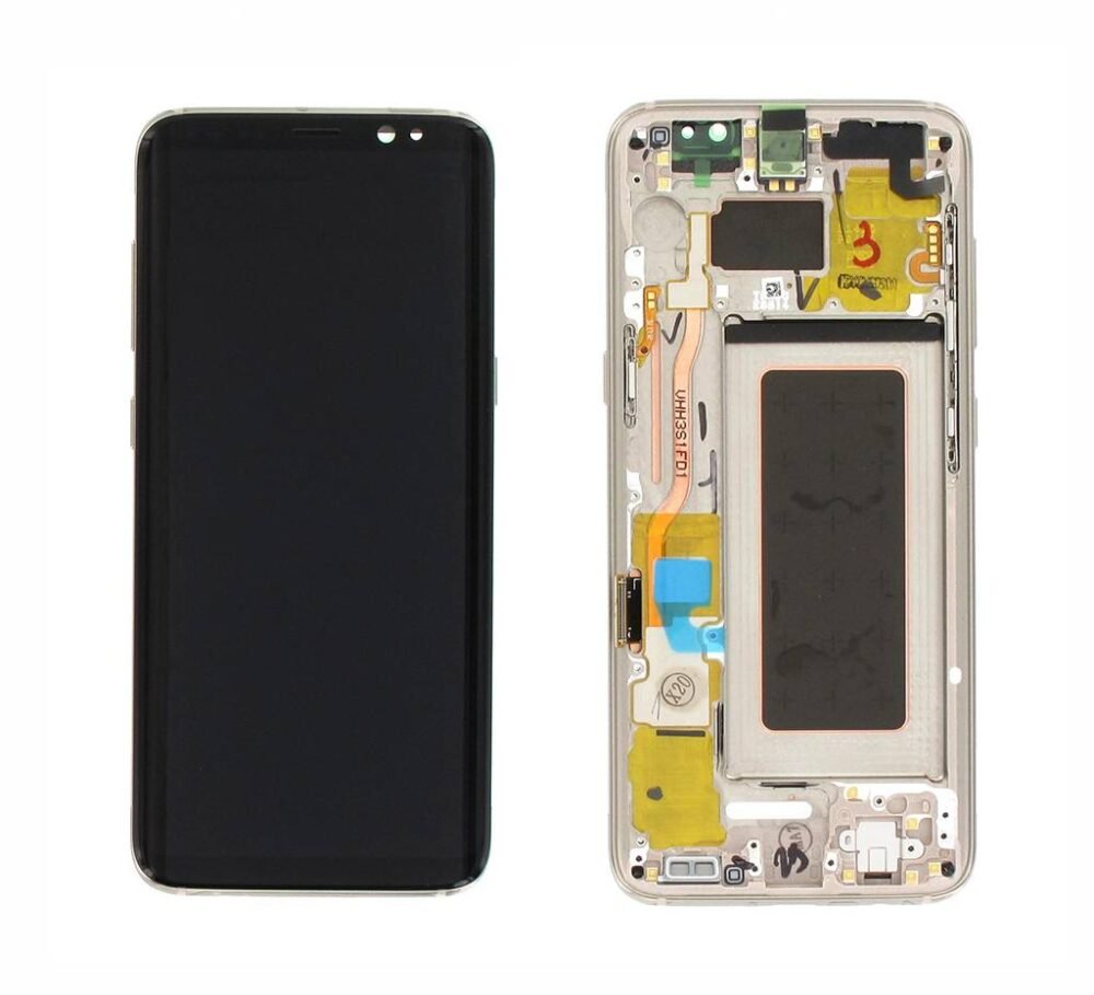 samsung s8 lcd gold service pack w frame g950f gh97 20457f