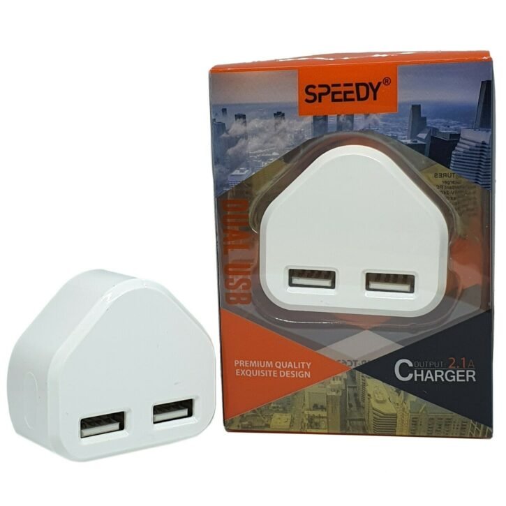 speedy dual usb 21a mains charger