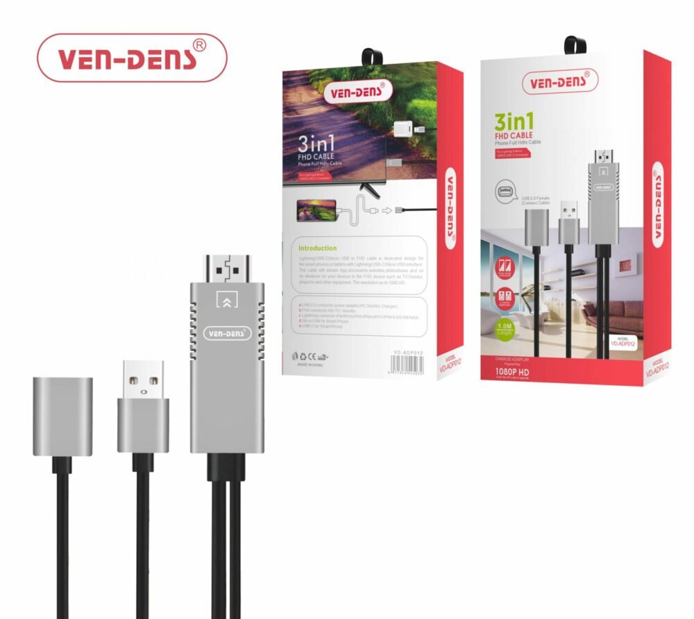 ven dens 3 in 1 fhd hdmi phone cable vd 818