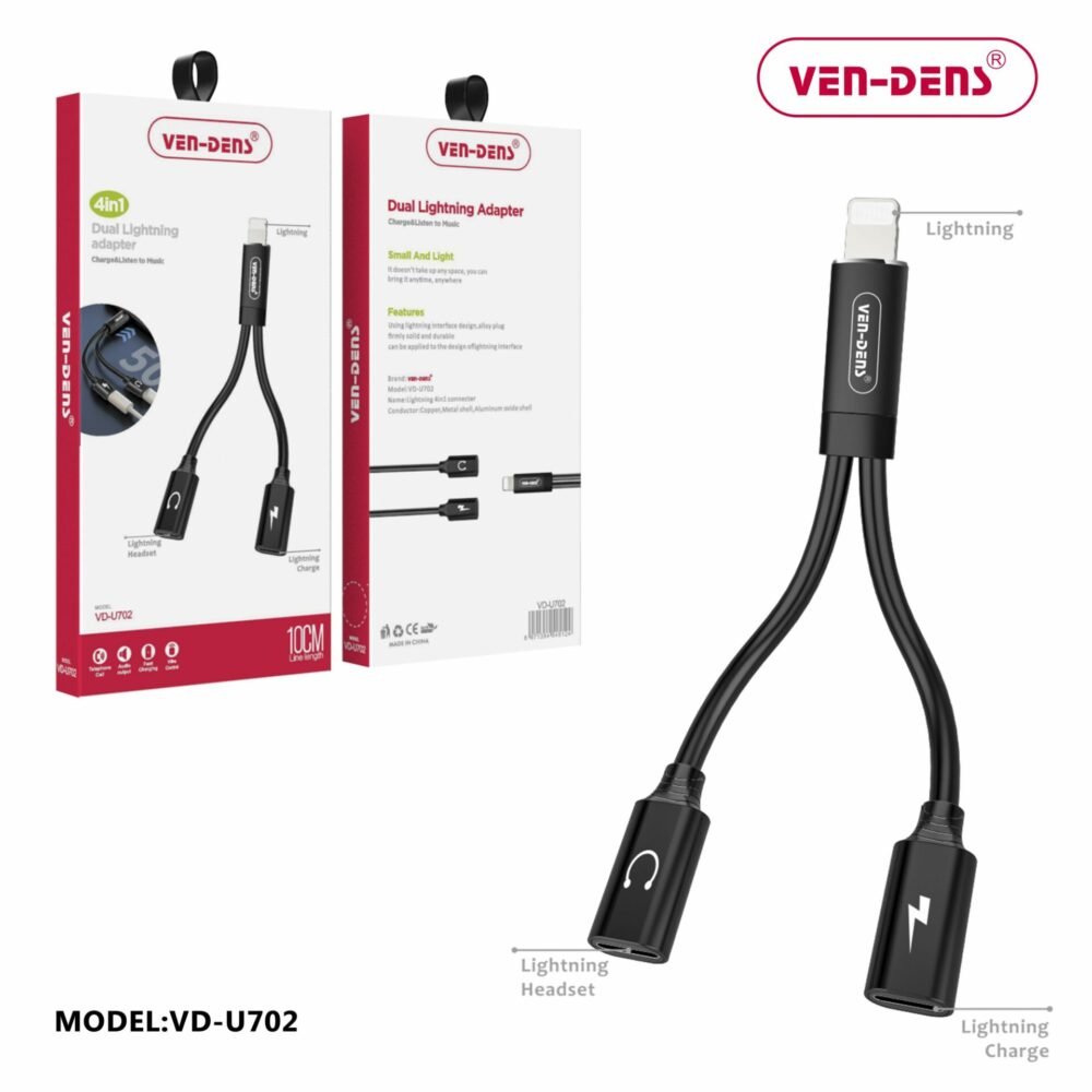 ven dens lightning headset and charging adapter vd u702