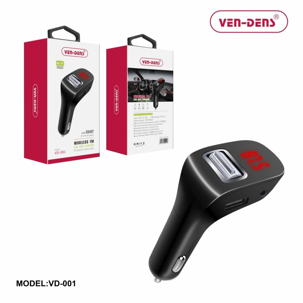 ven dens wireless fm mp3 car charger vd 001