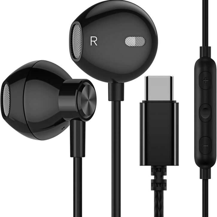 Type C Non Logo Headphones Black