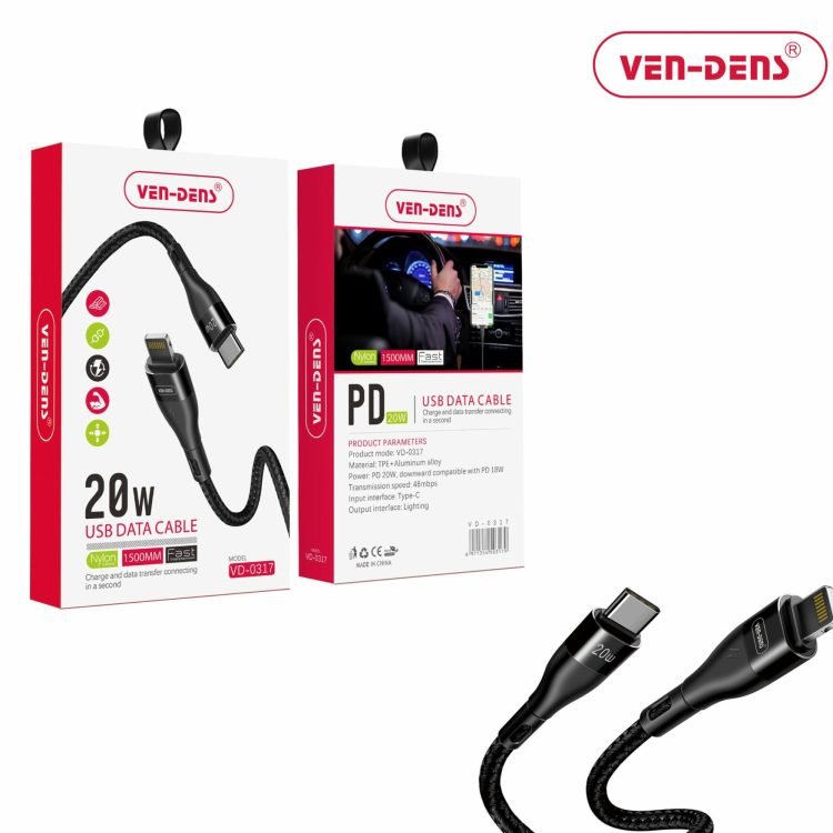 ven dens 20w type c to lightning cable vd 0322